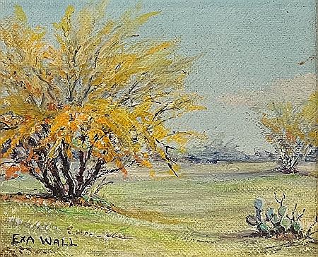 Landscape With Prickly Pear And Mesquite Trees