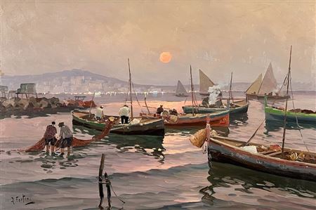Fishing Boats At Sunset