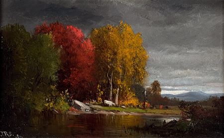 Hudson River Landscape In Autumn