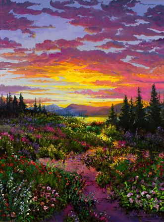 Glowing Sunset and Reflections