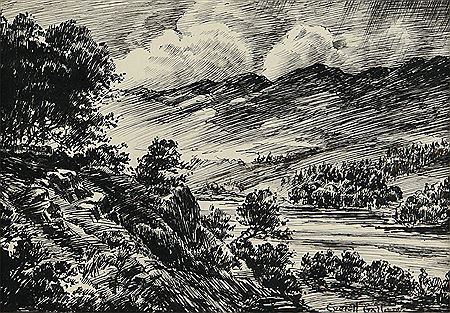 'TREES BY THE LOUGH'