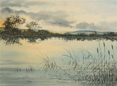 'CANAL AFTER SUNDOWN' by James Hall Flack - Auction record, sale price, and art valuation. Compare with similar artists and explore comparable artworks.