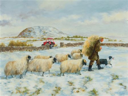 'WINTER FEEDING NEAR SLEMISH, COUNTY ANTRIM'