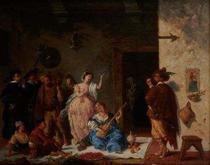 The concert in the oriental style by Louis Vercelli Boulanger - Auction record, sale price, and art valuation. Compare with similar artists and explore comparable artworks.