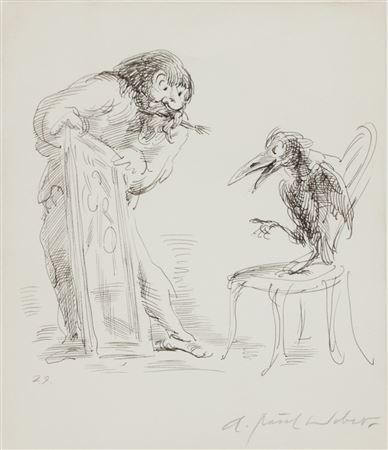 Painter and raven