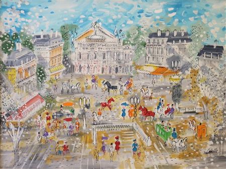 Place de l'Opera's Cafe de la Paix by Charles Cobelle - Auction record, sale price, and art valuation. Compare with similar artists and explore comparable artworks.