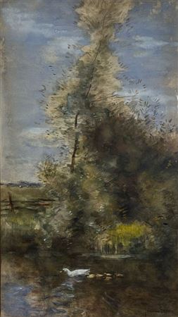 "DUCKS IN POND"