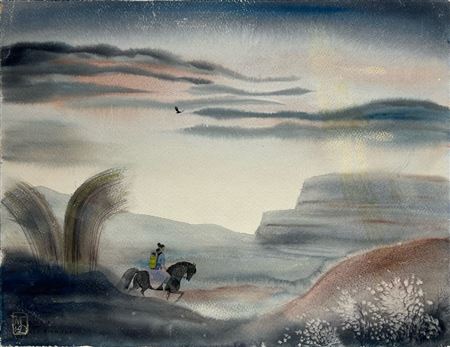 "ASIAN RIDER IN CANYON"