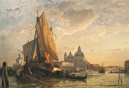 Sample artwork by Gustav Schonleber (1851 - 1917), known for painting, landscape, seascape; printmaking - View similar artists and auction records