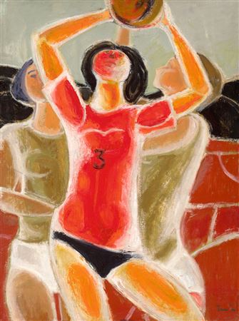 Volleyball Players, 1977 by Ervin Tamas - Auction record, sale price, and art valuation. Compare with similar artists and explore comparable artworks.