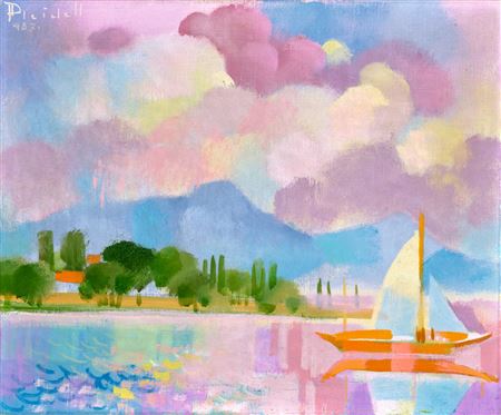 Sailboat on Lake Balaton, 1987