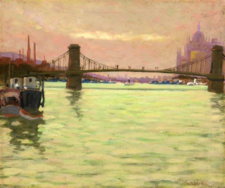Budapest, Danube, Chain Bridge, c. 1920 by Kalmar Kato - Auction record, sale price, and art valuation. Compare with similar artists and explore comparable artworks.