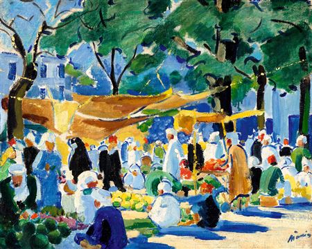 Algerian Bazaar, 1930s by Margit Moricz - Auction record, sale price, and art valuation. Compare with similar artists and explore comparable artworks.