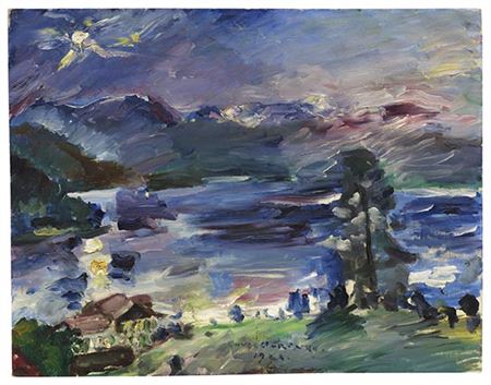 Walchensee, aufgehender Mond, 1922.