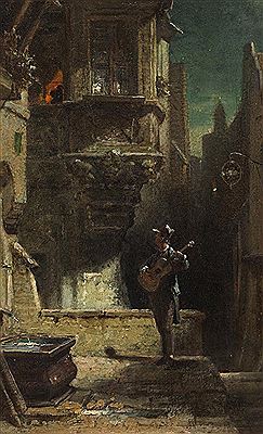 The Serenade , around 1875.
