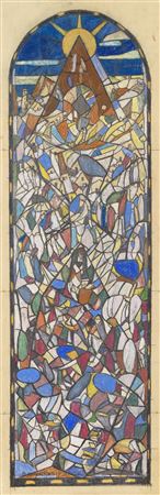 Reading (stained glass window design) , 1926.