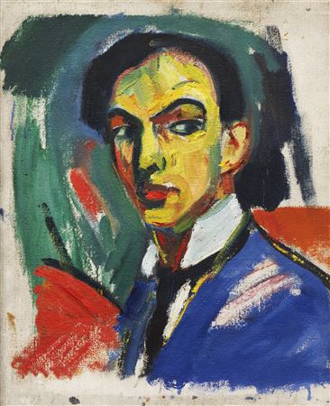 Sketch for a self-portrait / rhythmic landscape (Eifel) , 1912.