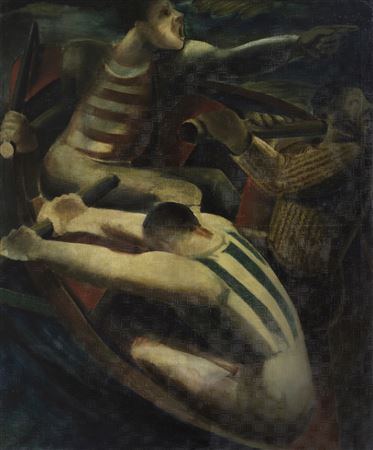 Boat in the Storm (The Rowers) , circa 1924. by Hans Spiegel - Auction record, sale price, and art valuation. Compare with similar artists and explore comparable artworks.