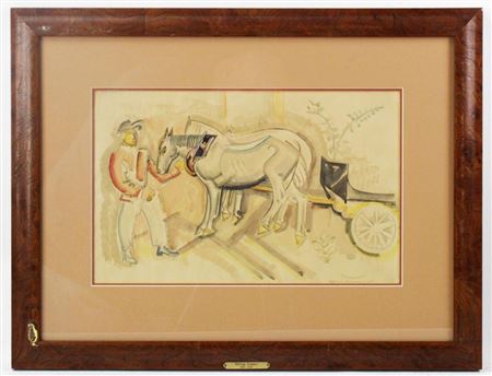 Jockey with Horses and Cart