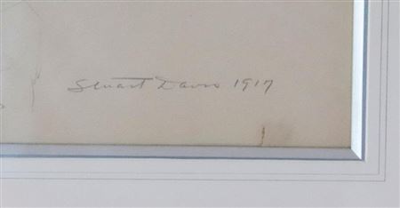 View of Gloucester, Massachusetts 1917 - auctioned 06/24/2023 - Stuart Davis signature example for authentication verification from auction lot 7410408
