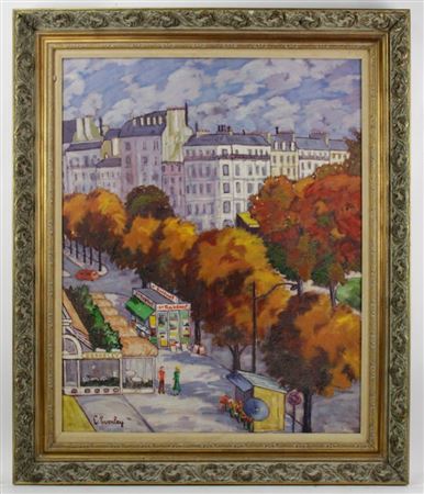 French street scene, "L'Avenue Matignon de ma terrace"