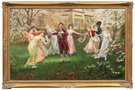 Sample artwork by Hermann Koch (1856 - 1939), known for aristocratic portrait, figure and genre in landscape painting - View similar artists and auction records