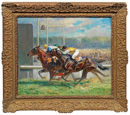 Sample artwork by Eugene Pechaubes (1890 - 1967), known for landscape, polo and horse racing genre, portrait painting, collaborative art - View similar artists and auction records