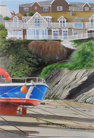 NEWQUAY HARBOUR - THE HARBOUR HOTEL by Jan Merrick Horn - Auction record, sale price, and art valuation. Compare with similar artists and explore comparable artworks.
