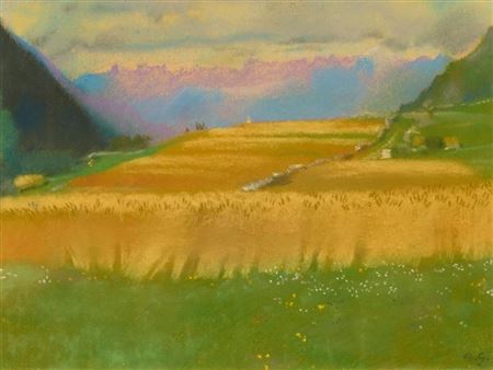 Fields of grain. 1945. by Augusto Giacometti - Auction record, sale price, and art valuation. Compare with similar artists and explore comparable artworks.