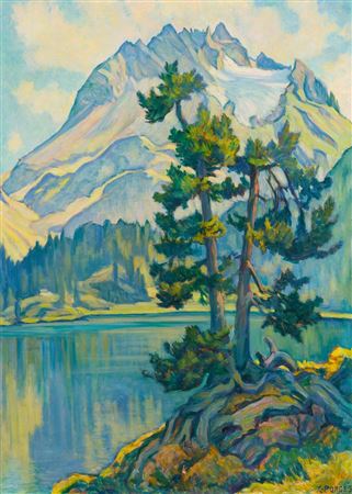 Sample artwork by Clara Porges (1879 - 1963), known for bright colored painting of landscape, marine, buildings, florals and mountain scene - View similar artists and auction records