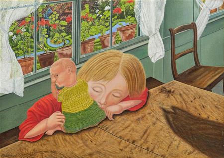 Child sleeping. 1935. by Adolf Dietrich - Auction record, sale price, and art valuation. Compare with similar artists and explore comparable artworks.