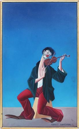 CLOWN PLAYING VIOLIN, 1961 by Carlo Canevari - Auction record, sale price, and art valuation. Compare with similar artists and explore comparable artworks.