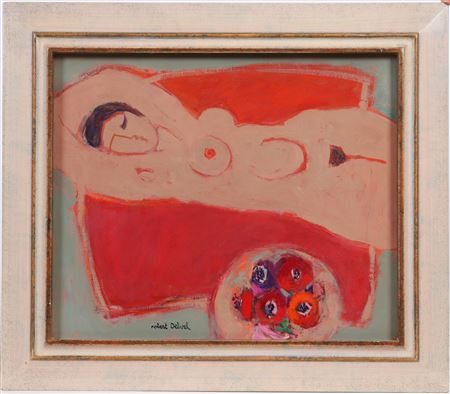 "Brown Nude and Anemones"