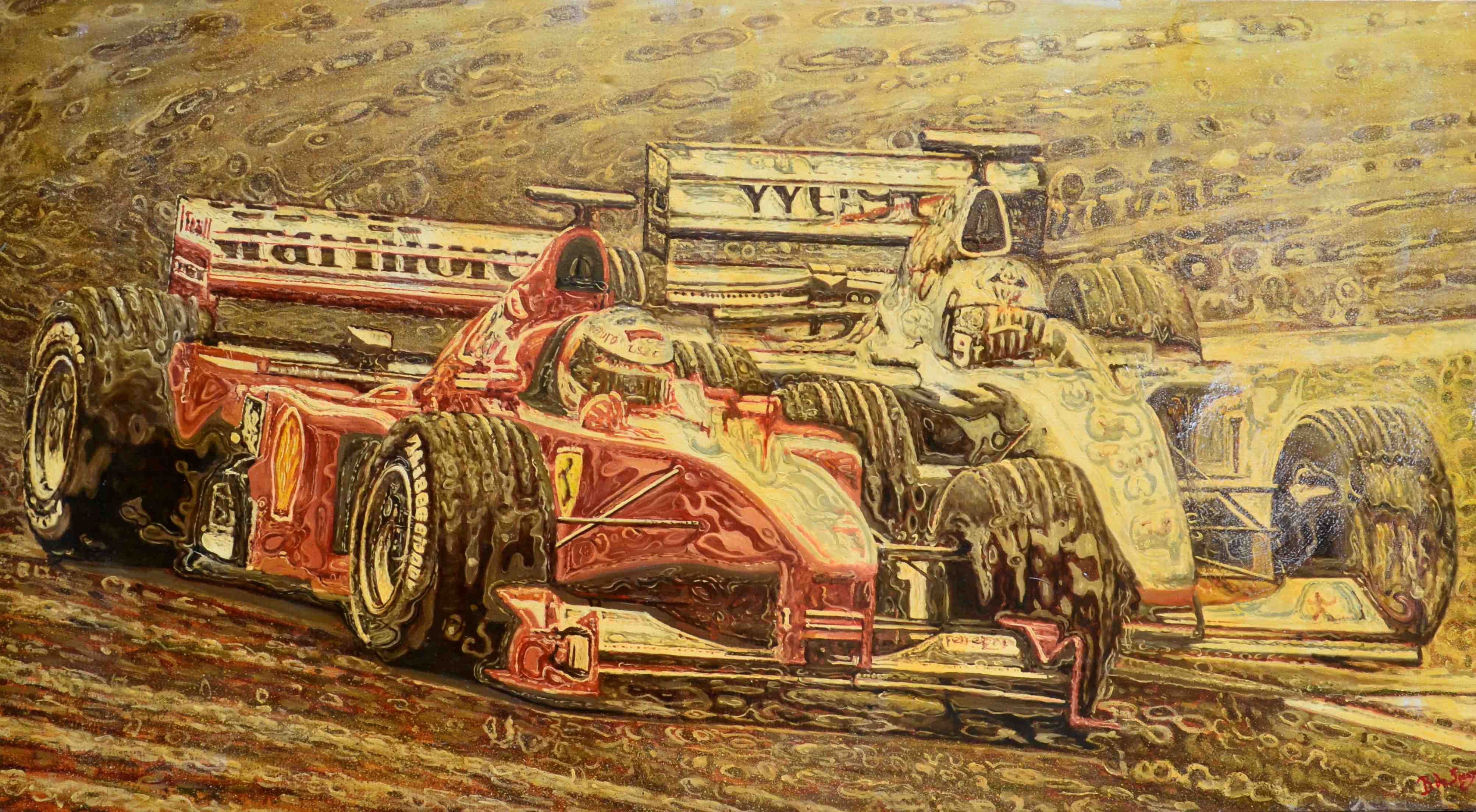 "Michael Schumacher and Mika Hakinen"