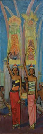 Balinese Women with Offerings