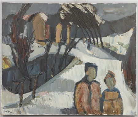 TWO FIGURES IN A LANDSCAPE