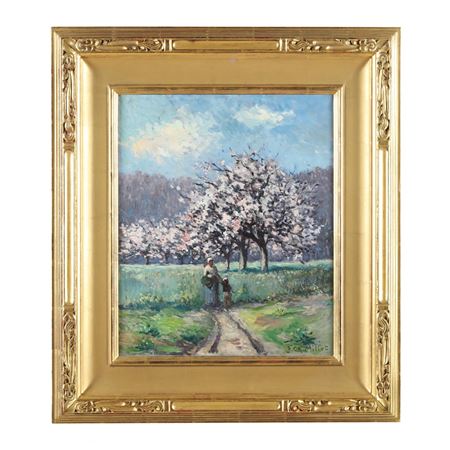 Spring Landscape with Mother & Child by Jean Charles Millet - Auction record, sale price, and art valuation. Compare with similar artists and explore comparable artworks.