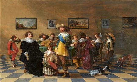Sample artwork by Palamedes Palamedesz (1607 - 1638), known for military genre and figure painting - View similar artists and auction records