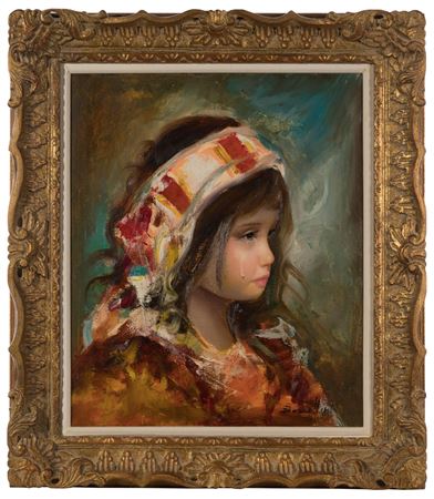 A portrait of a crying child