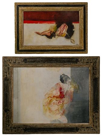 “Signora Mella Stamza” (Lady on a Chair) 1969 portrait, and “Peperone Aperto” (Open Pepper) 1968 (2)