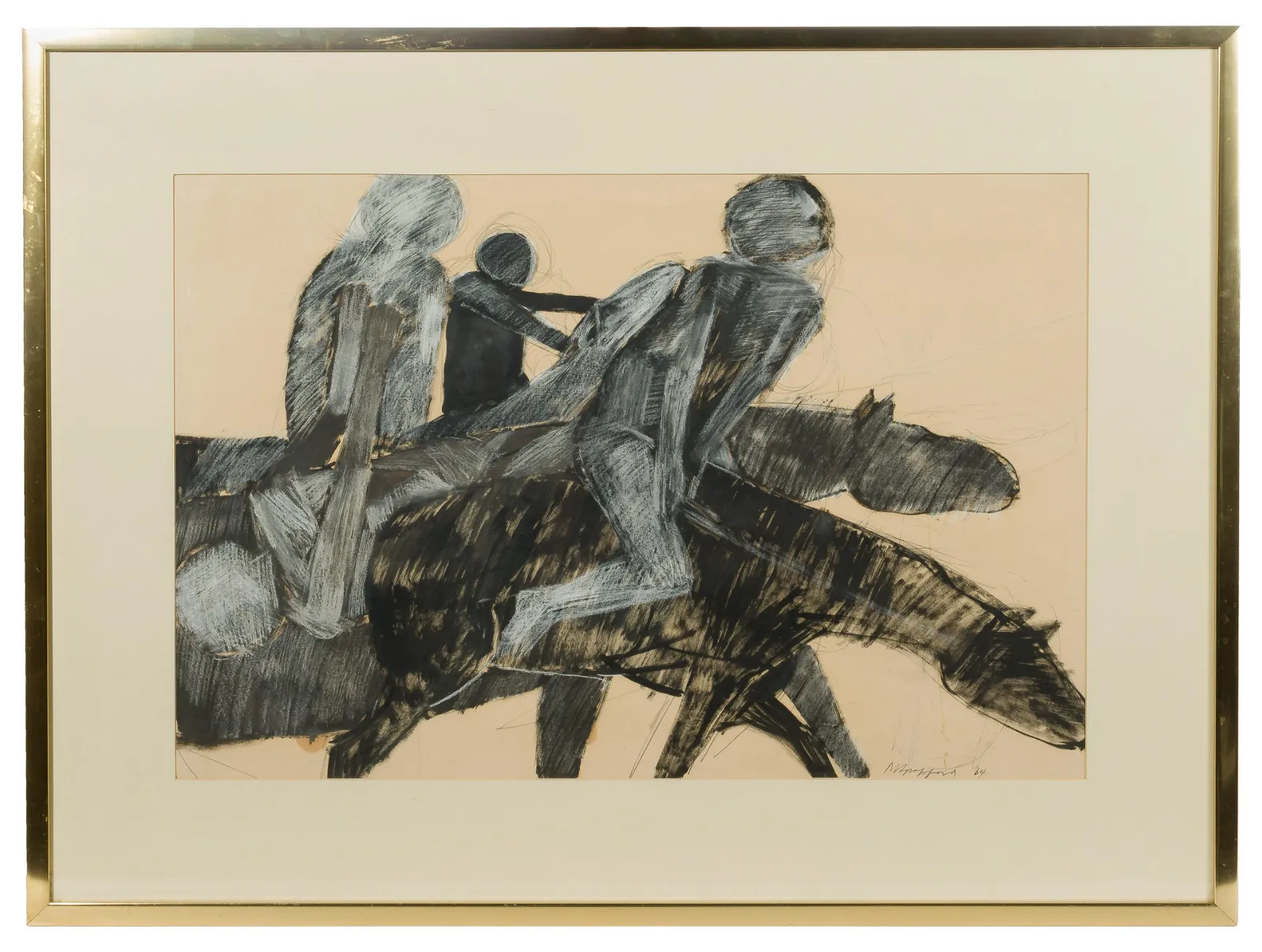 Abstract of horse and human figures