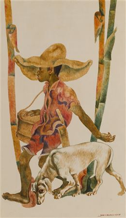 A figure with a dog