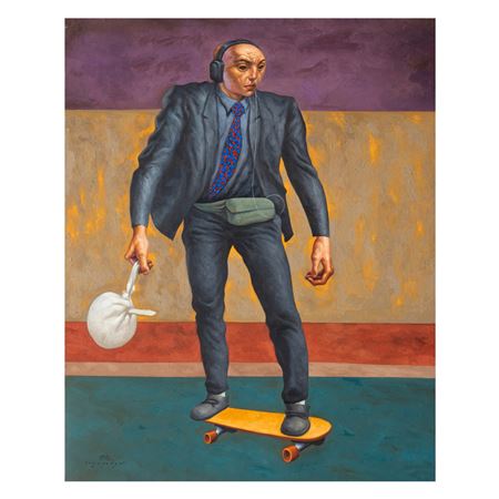 "Moving Forward (Pasulong)" by Elmer Borlongan - Auction record, sale price, and art valuation. Compare with similar artists and explore comparable artworks.