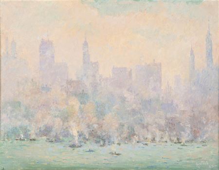 New York Cityscape, 1965 by Gustav Frederick Goetsch - Auction record, sale price, and art valuation. Compare with similar artists and explore comparable artworks.