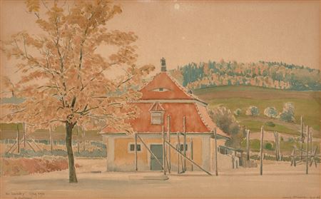 The Laundry in Autumn, 1942 by John L McIndoe - Auction record, sale price, and art valuation. Compare with similar artists and explore comparable artworks.