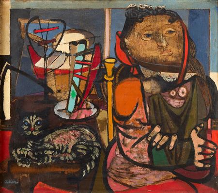 Mädchen mit Katze (Girl with Cat), 1942