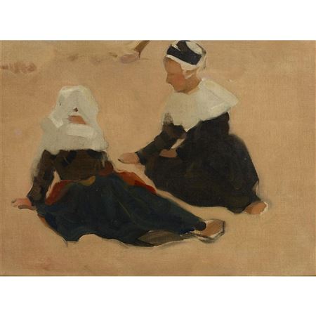 BRETON WOMEN SITTING ON A BEACH by Robert Brough - Auction record, sale price, and art valuation. Compare with similar artists and explore comparable artworks.