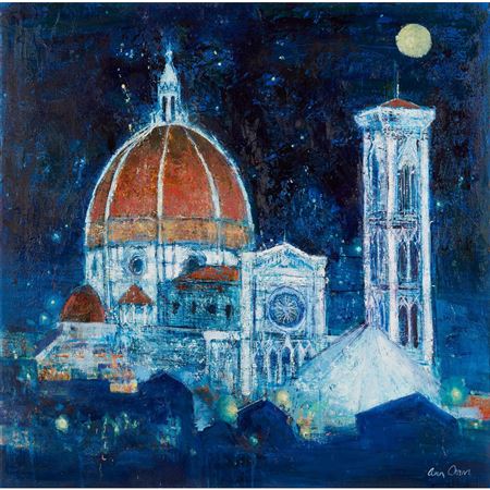 FLORENCE CATHEDRAL AGAINST NIGHT SKY