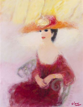 Portrait de femme au chapeau.