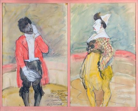 At the circus, two clowns,(2)